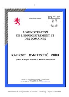 Rapport d'activité annuel AED 2003