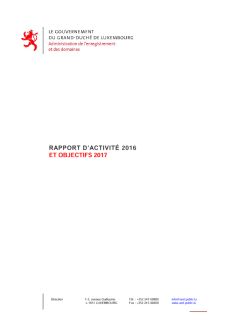 Rapport d’activité 2016 de l'Administration de l'enregistrement, des domaines et de la TVA