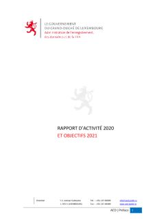 Rapport d’activité 2020 de l'Administration de l'enregistrement, des domaines et de la TVA