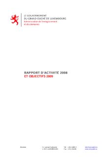 Rapport d’activité 2008 de l'Administration de l'enregistrement, des domaines et de la TVA
