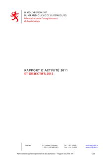 Rapport d’activité 2011 de l'Administration de l'enregistrement, des domaines et de la TVA