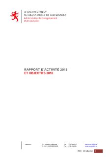 Rapport d’activité 2015 de l'Administration de l'enregistrement, des domaines et de la TVA