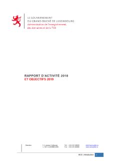 Rapport d’activité 2018 de l'Administration de l'enregistrement, des domaines et de la TVA
